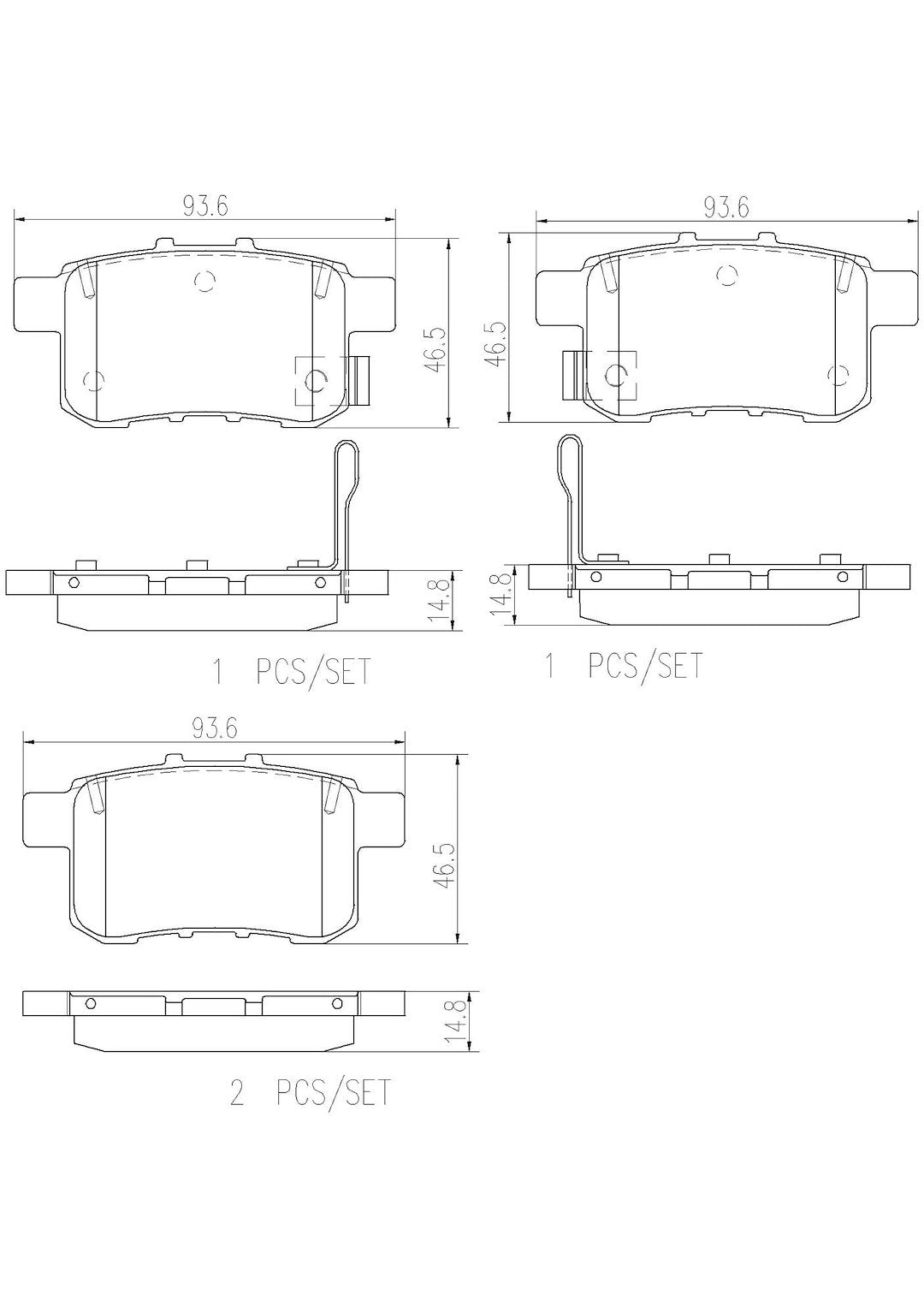 Disc Brake Pad Set with mounting hardware from Brembo part number P28072N
