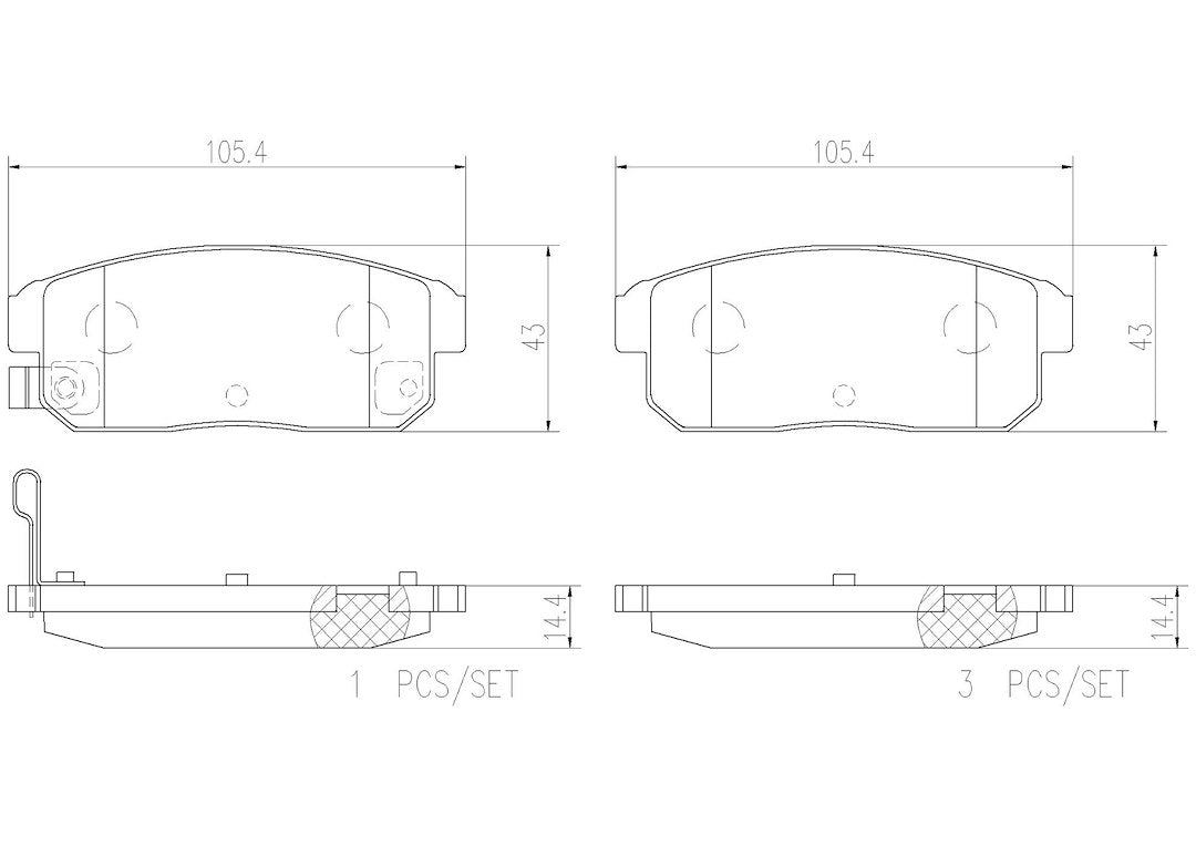 Disc Brake Pad Set with mounting hardware from Brembo part number P49035N
