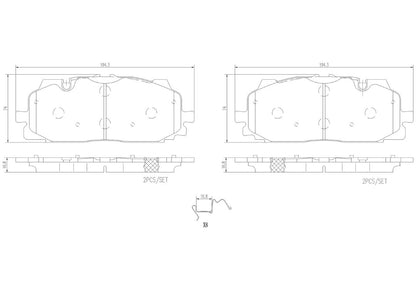 Disc Brake Pad Set with mounting hardware from Brembo part number P85165N