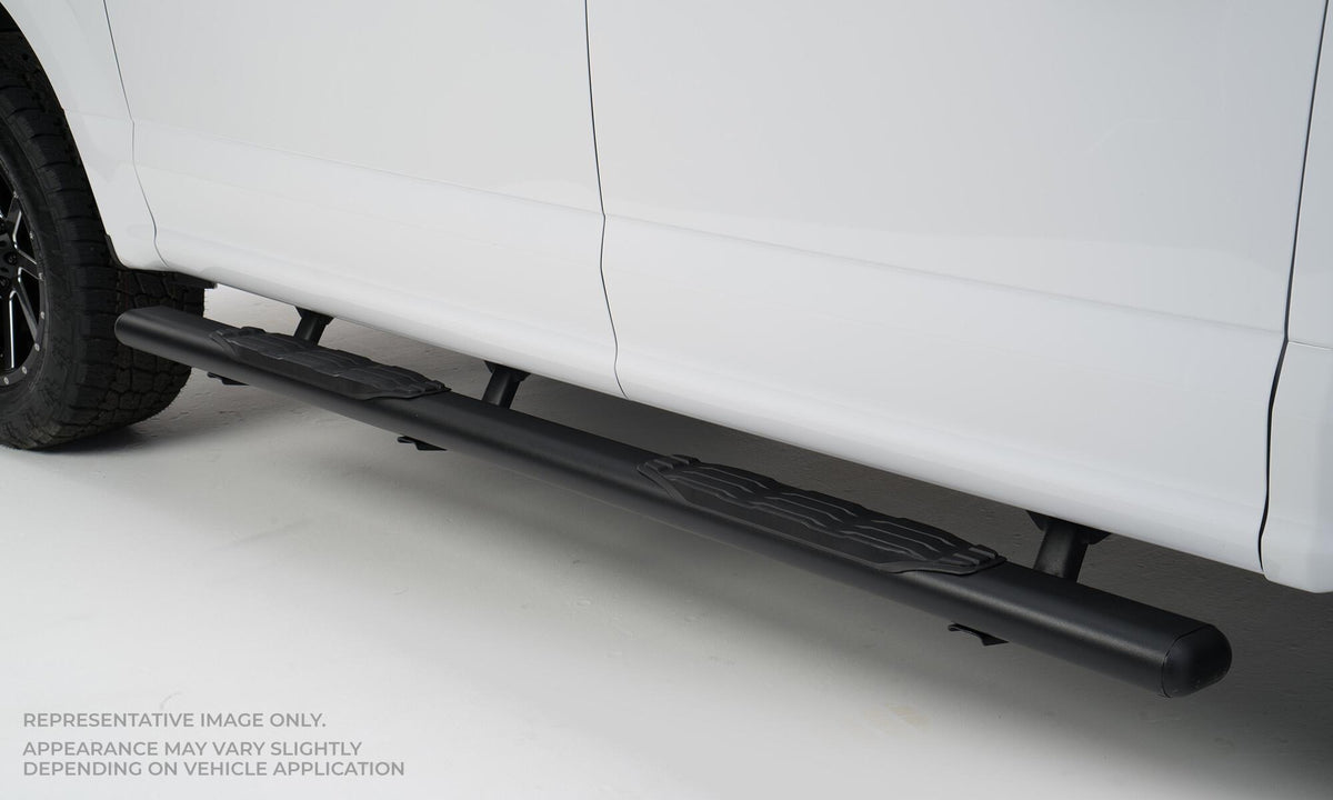 Black mild steel step nerf bar with mounting hardware from Big Country part number 105256800