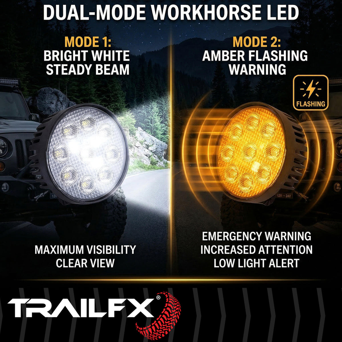 Work Light from TrailFX part number 4RNDWLAMF1
