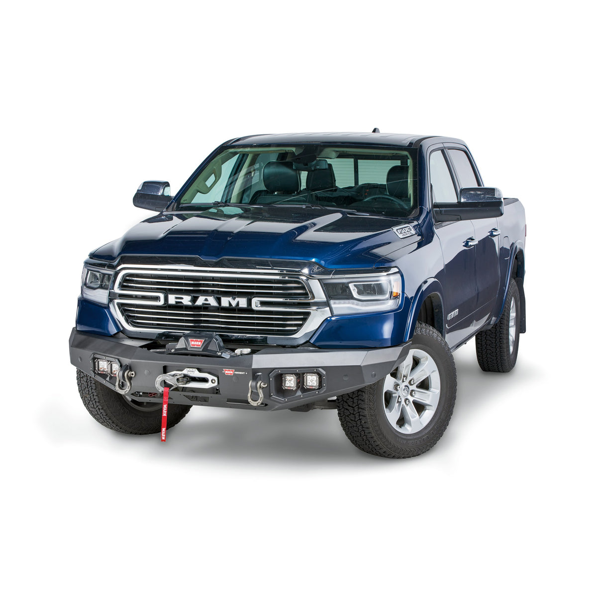 Black powder coated steel winch bumper from Warn part number 103638