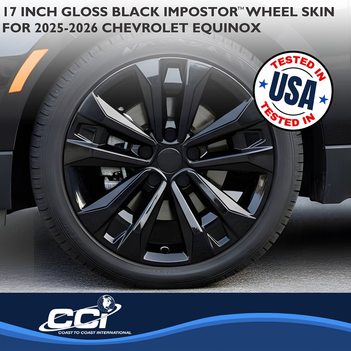 Black abs plastic wheel skin 17 diameter from Coast To Coast part number IMP522BLK