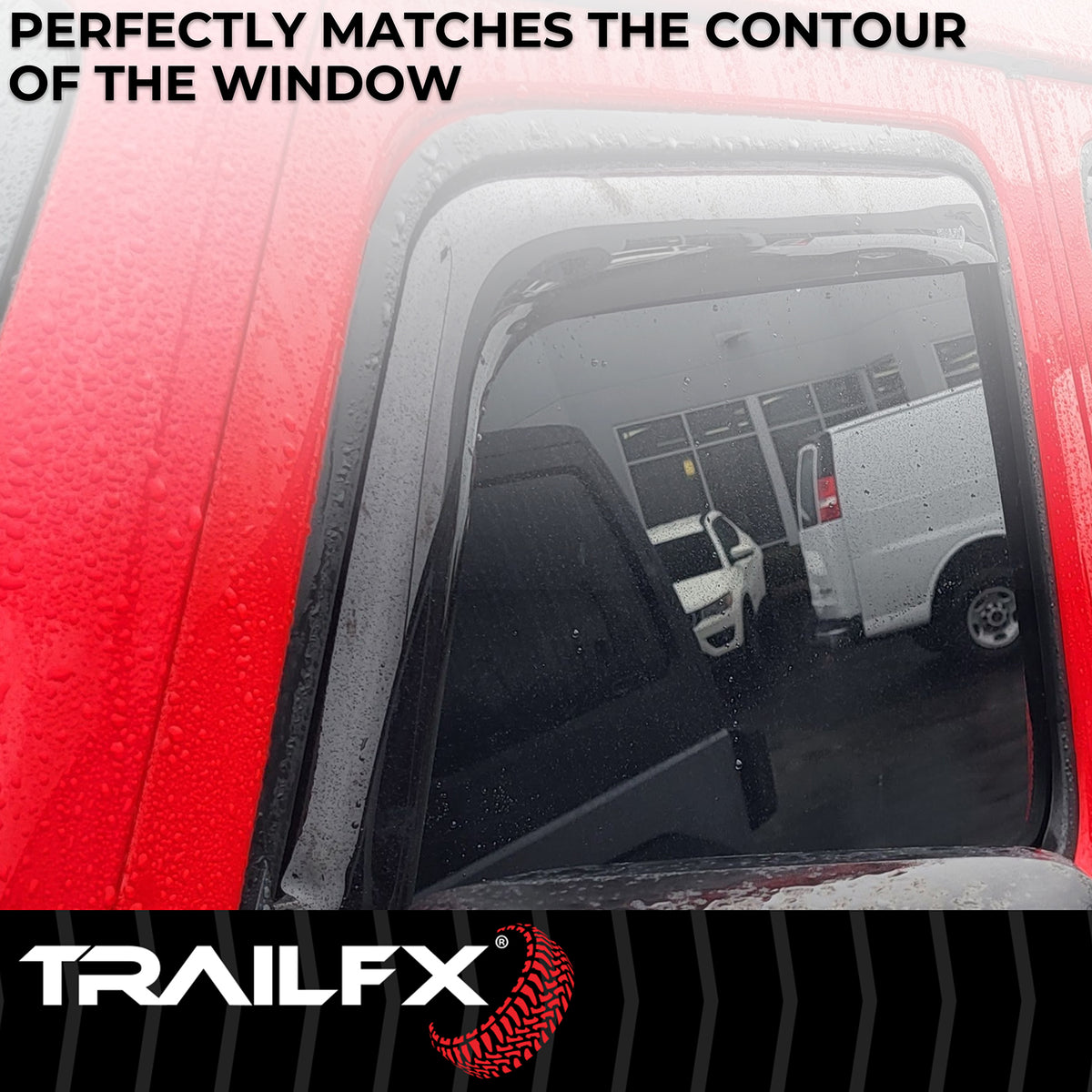 Smoke acrylic side window deflector with mounting hardware from TrailFX part number 4811IC