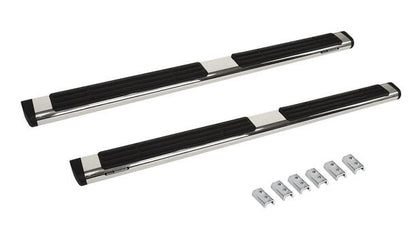 Silver stainless steel step nerf bar with mounting hardware from Big Country part number 396368806