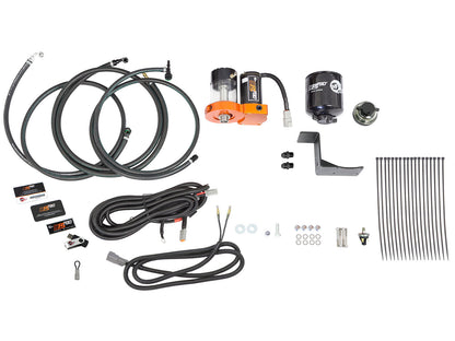 Black & orange anodized 6061-t6 aluminum electric fuel pump from aFe Power part number 42-13022