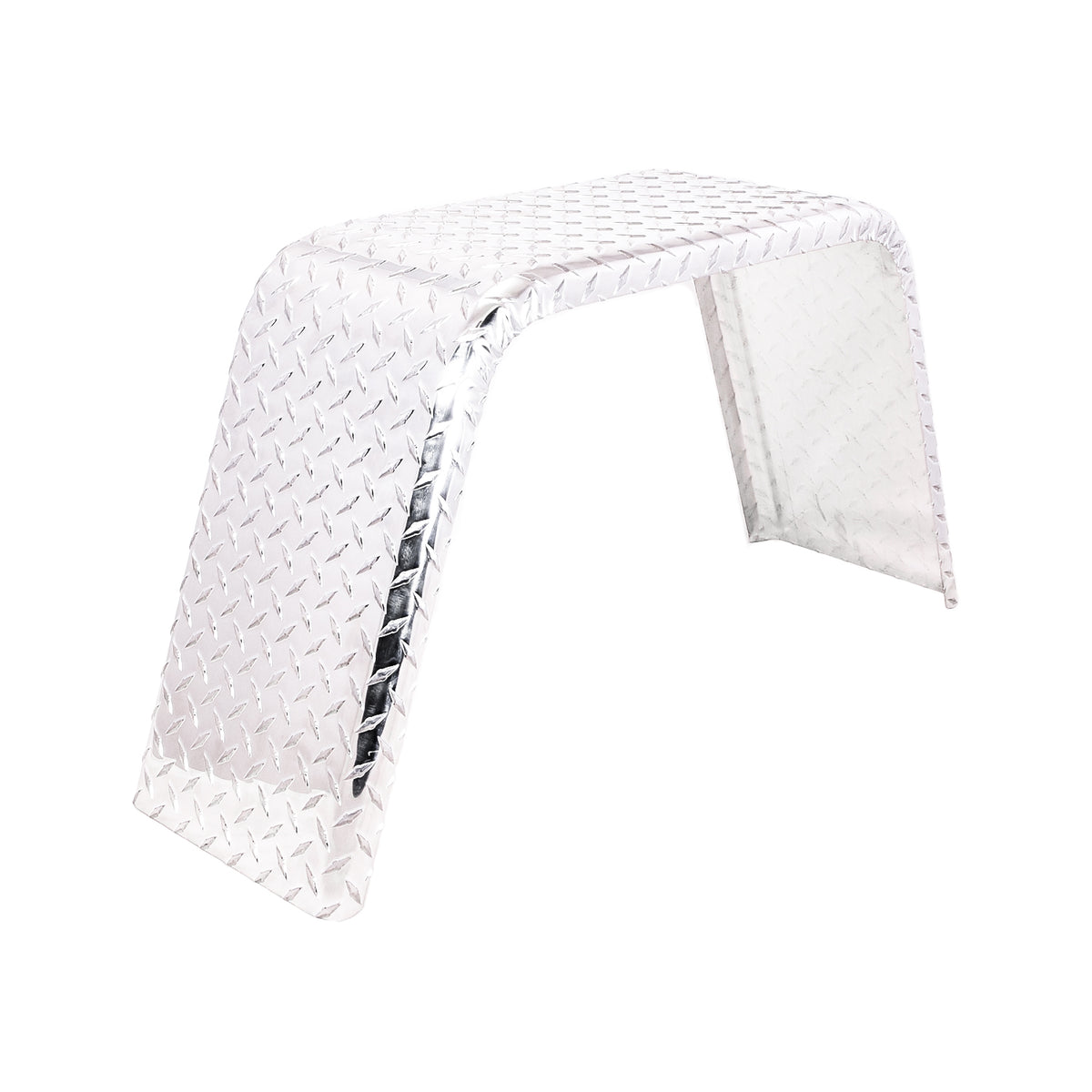 Silver diamond plated aluminum fender with mounting hardware from Husky Towing part number F0013