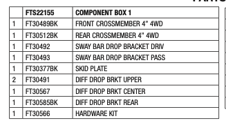 Suspension Lift Kit from Fabtech part number FTS22155