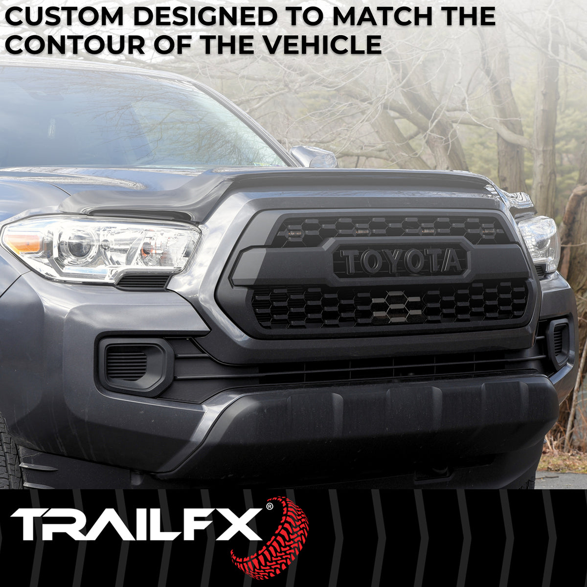 Smoke acrylic hood deflector with mounting hardware from TrailFX part number 8702H