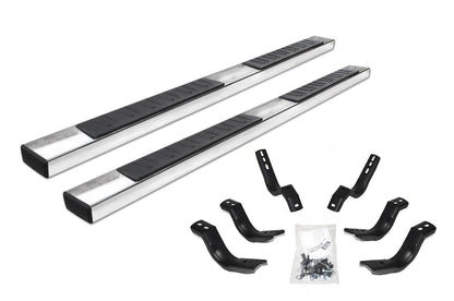 Silver stainless steel step nerf bar with mounting hardware from Big Country part number 3962101876