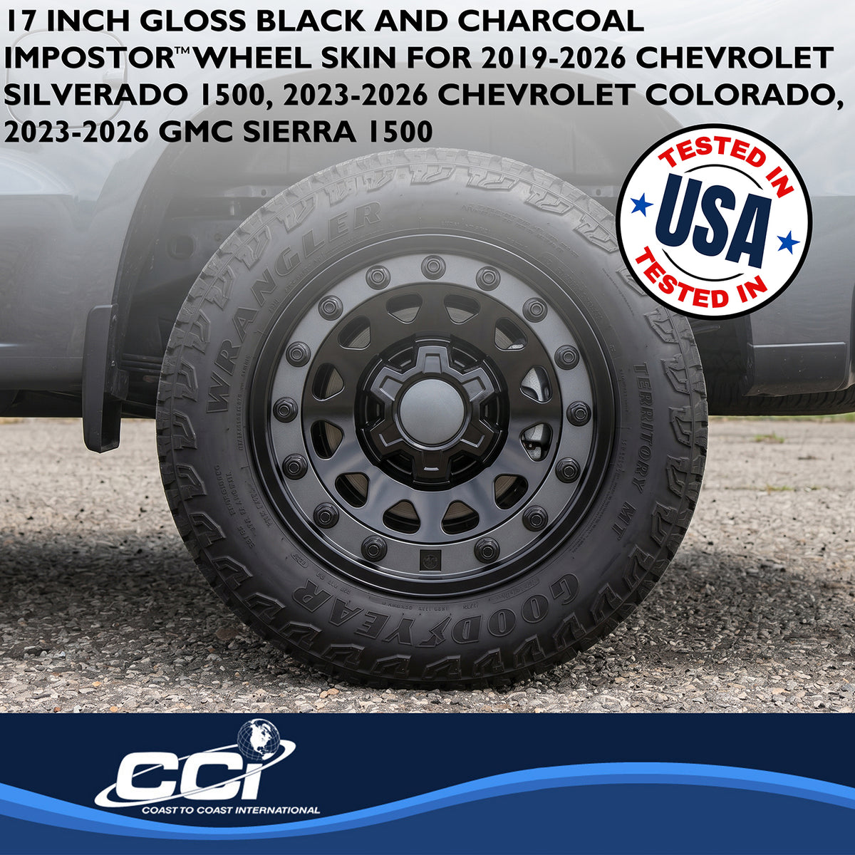Silver abs plastic wheel skin 17 diameter from Coast To Coast part number IMP920CB