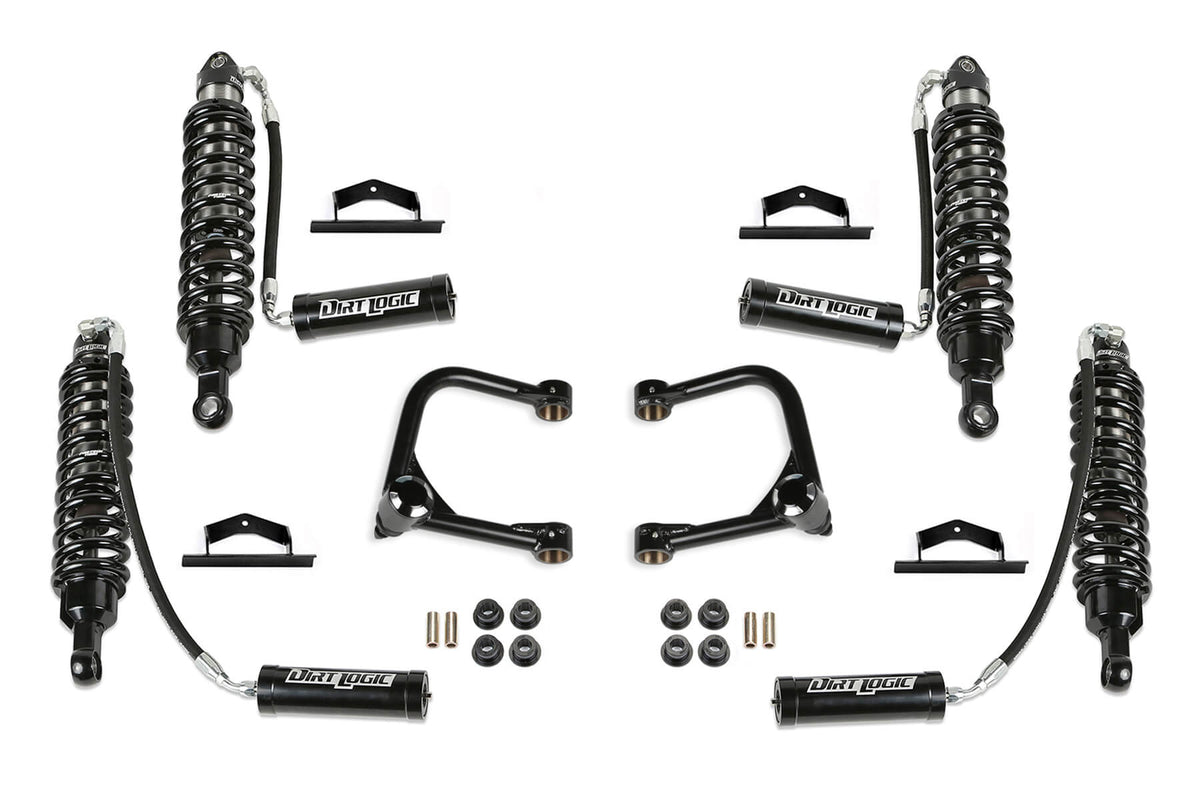 3" Ball Joint System w/ front and rear Dirt Logic Coilovers with remote reserviors 2 door from Fabtech part number K2427DL