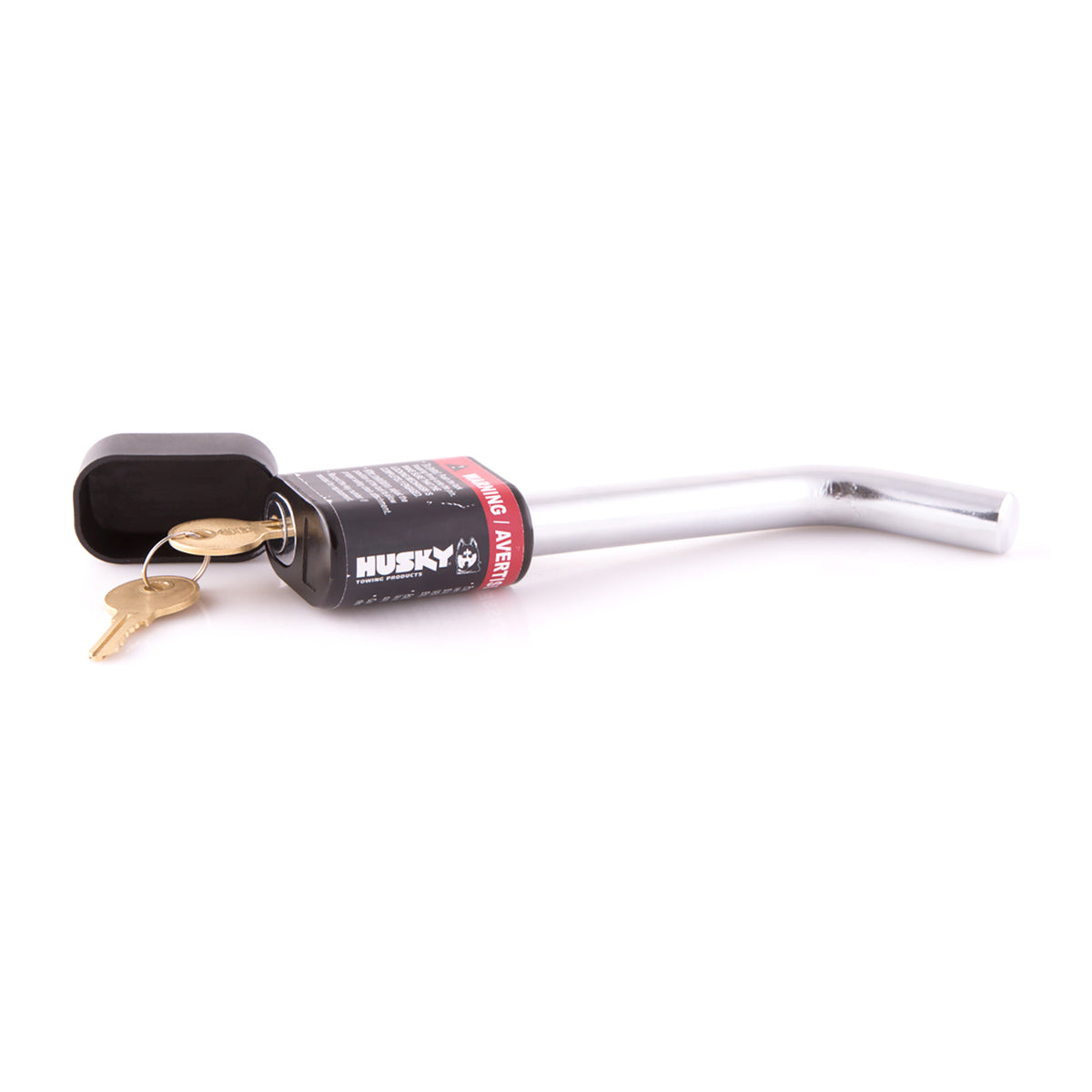 Silver chrome plated steel trailer hitch pin 5/8 Inch diameter from Husky Towing part number 33159