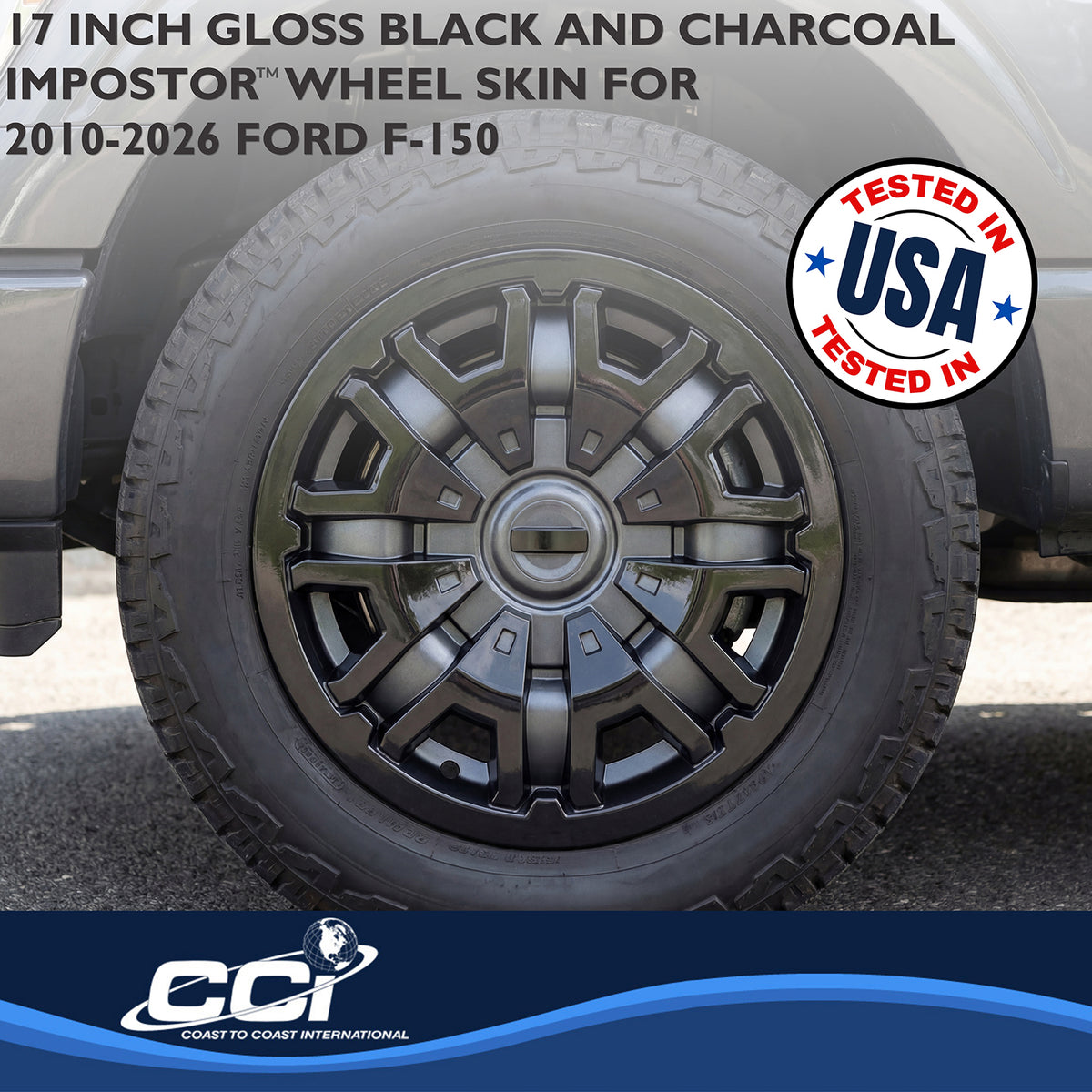 Silver abs plastic wheel skin 17 diameter from Coast To Coast part number IMP900CB