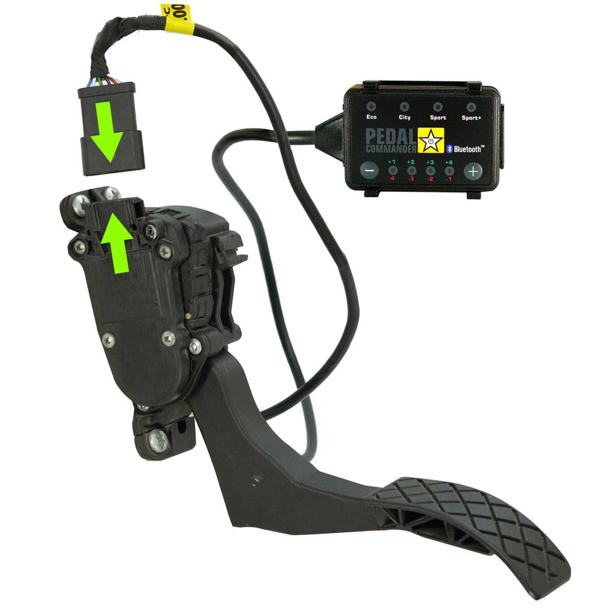 Plastic electronic throttle controller from Pedal Commander part number pc-18