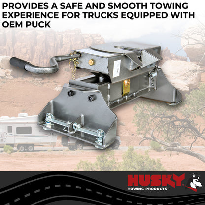 Gray steel fifth wheel trailer hitch from Husky Towing part number 33017K