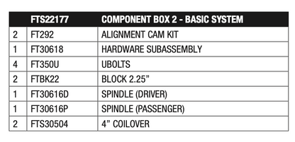 Suspension Lift Kit from Fabtech part number FTS22177