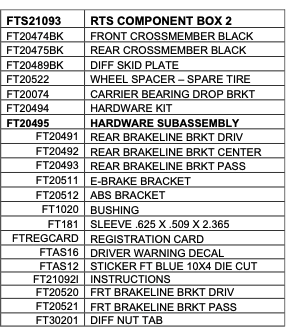 Suspension Lift Kit from Fabtech part number FTS21093