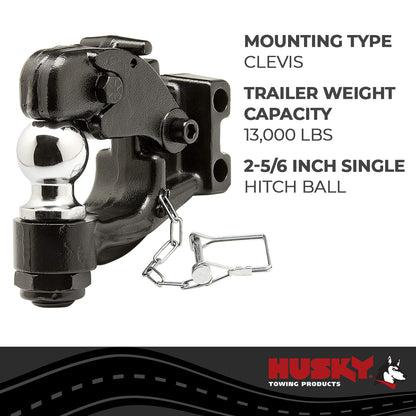 Black powder coated steel tow hook from Husky Towing part number 33114