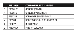 Suspension Lift Kit from Fabtech part number FTS22259