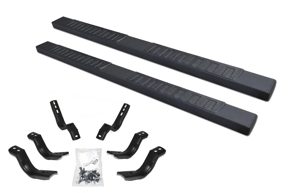 Black mild steel step nerf bar with mounting hardware from Big Country part number 3962030800