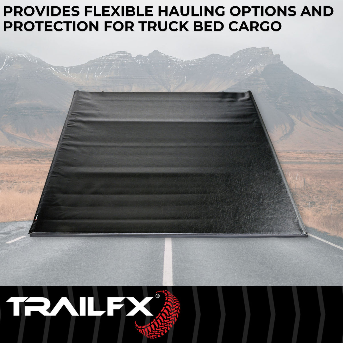 Matte tonneau cover with mounting hardware from TrailFX part number TFX1206