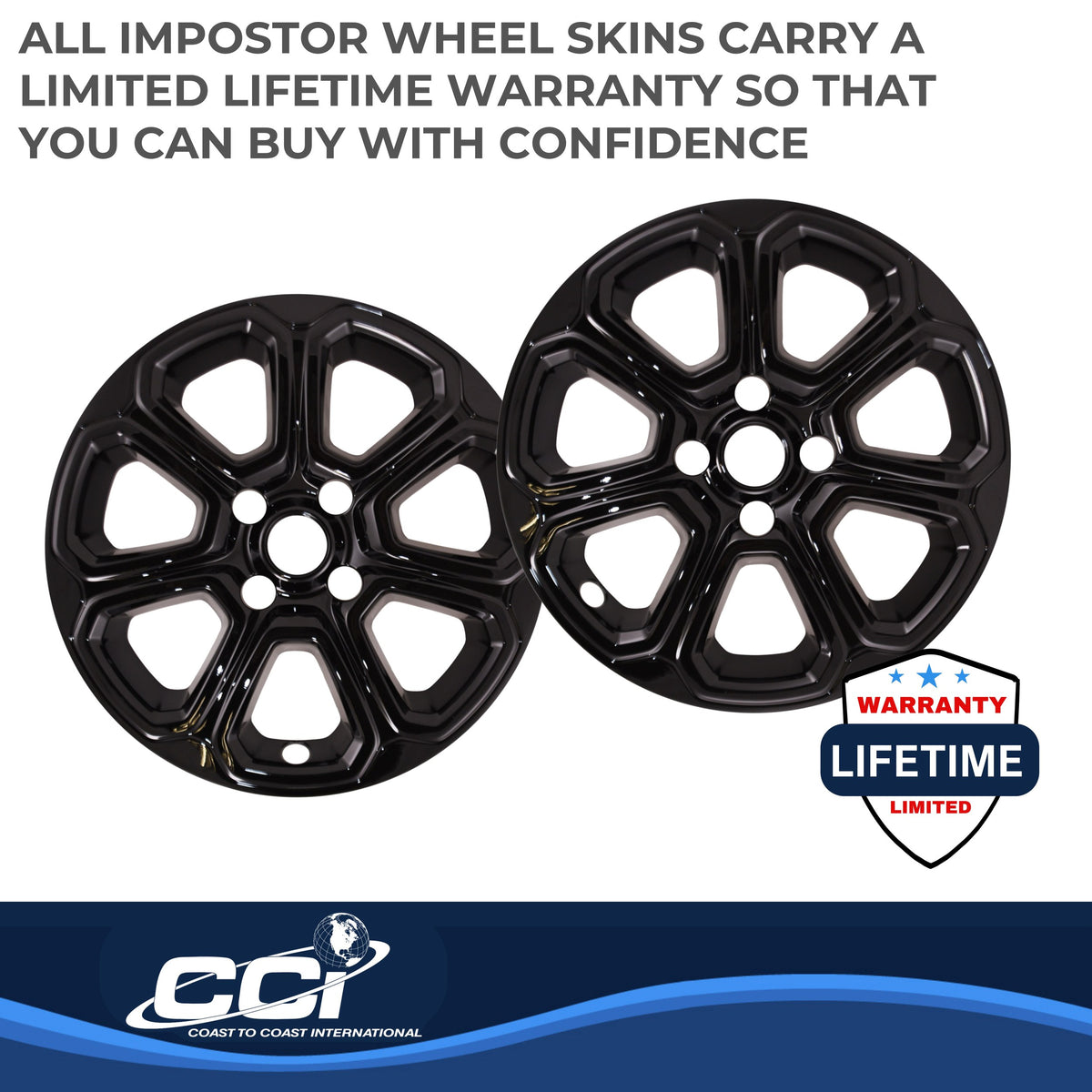Black painted abs plastic wheel cover 16 diameter from Coast To Coast part number IWCIMP456BLK