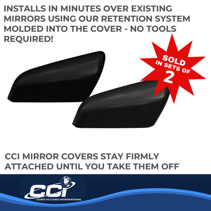Black gloss painted abs plastic door mirror cover from Coast To Coast part number MC67527RBK