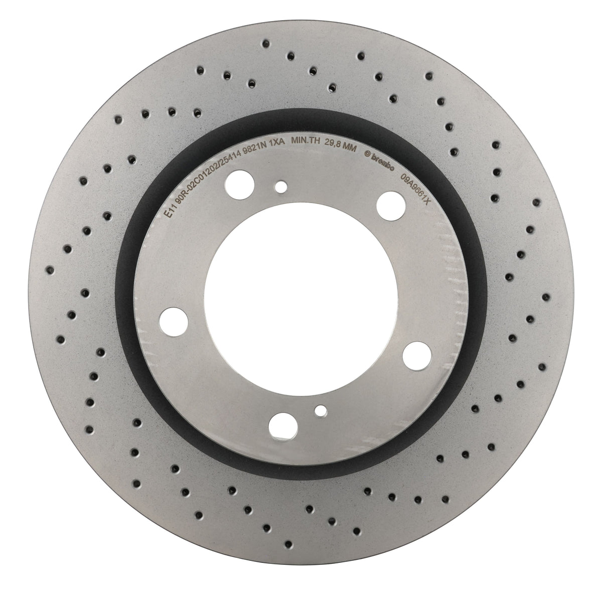 Gray cast iron disc brake rotor from Brembo part number 09.A966.1X