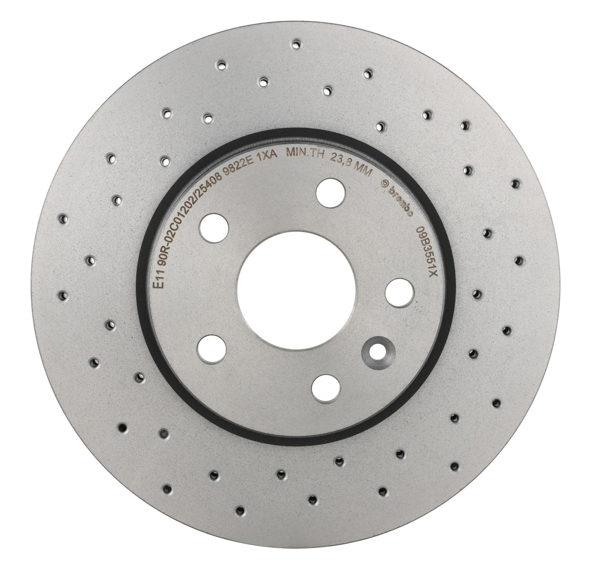 Gray cast iron disc brake rotor from Brembo part number 09.B355.1X