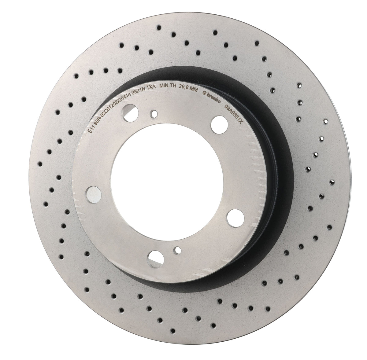 Gray cast iron disc brake rotor from Brembo part number 09.A966.1X