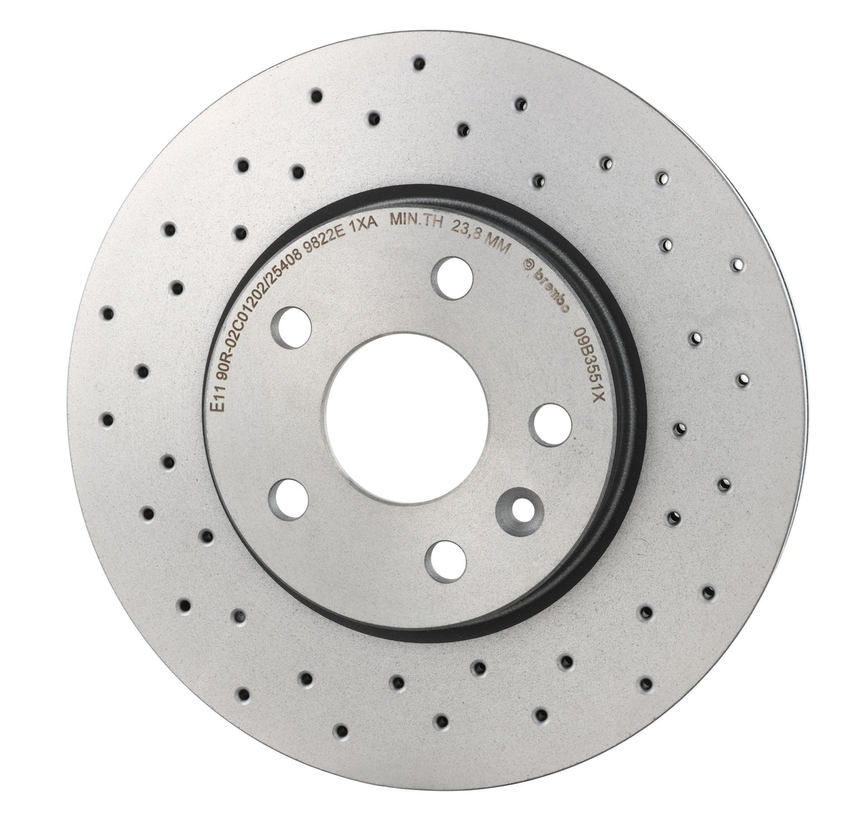 Gray cast iron disc brake rotor from Brembo part number 09.B355.1X
