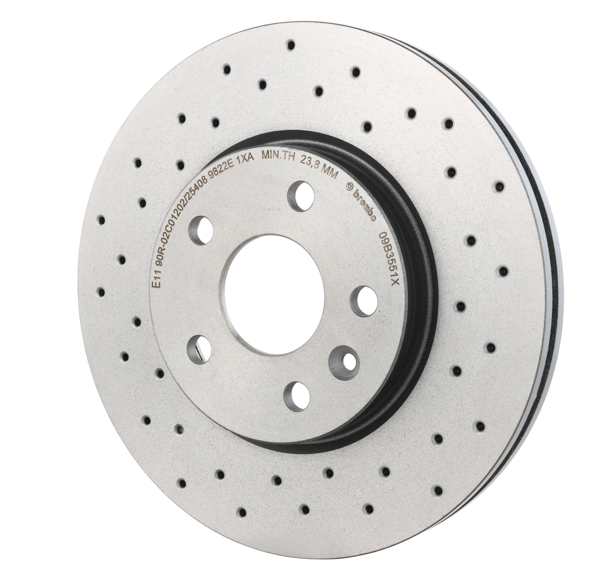 Gray cast iron disc brake rotor from Brembo part number 09.B355.1X