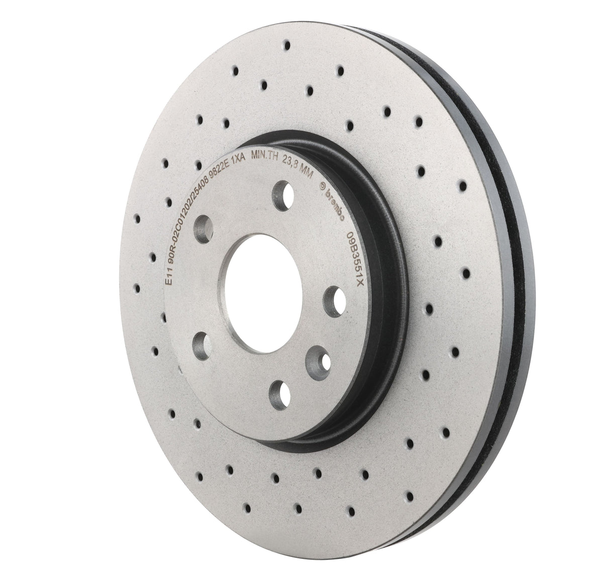 Gray cast iron disc brake rotor from Brembo part number 09.B355.1X