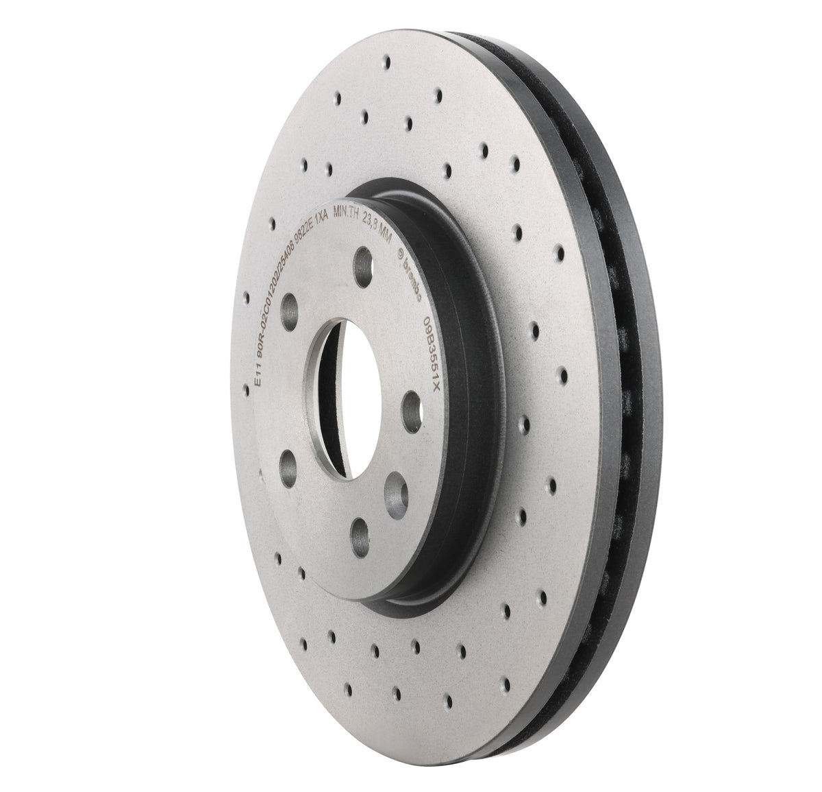 Gray cast iron disc brake rotor from Brembo part number 09.B355.1X