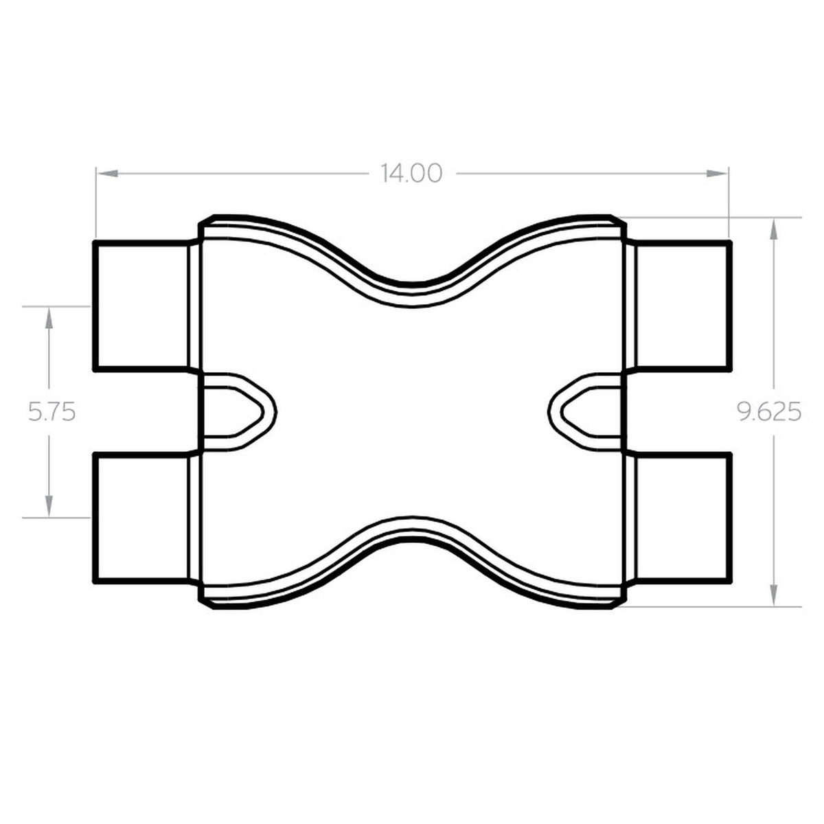 Uncoated stainless steel exhaust x pipe from MagnaFlow Exhaust Products part number 10792