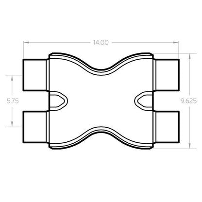 Uncoated stainless steel exhaust x pipe from MagnaFlow Exhaust Products part number 10792