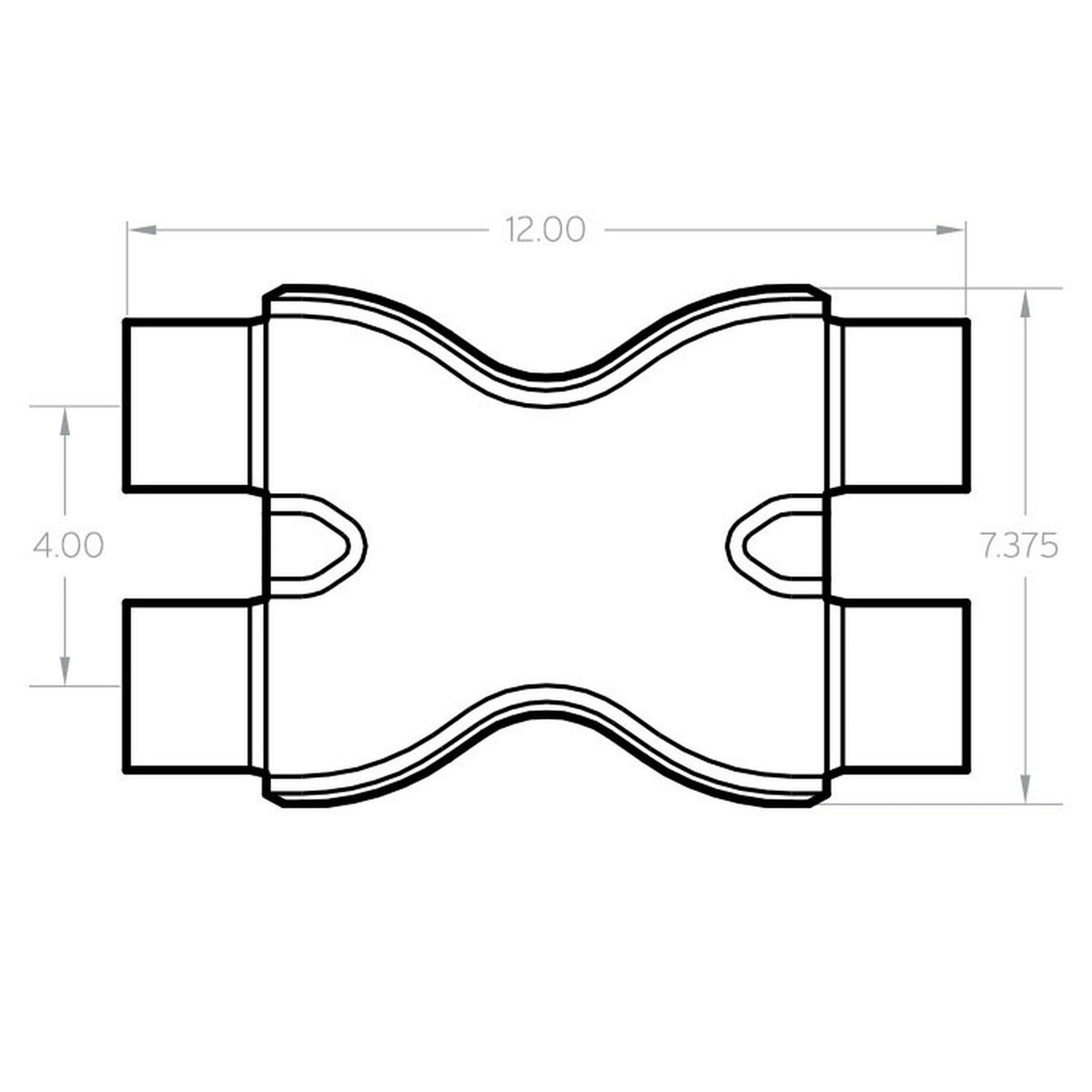 Uncoated stainless steel exhaust x pipe from MagnaFlow Exhaust Products part number 10790