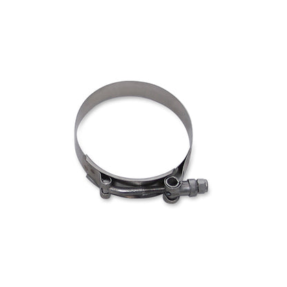 Silver plain stainless steel hose clamp from Mishimoto part number MMCLAMP-2