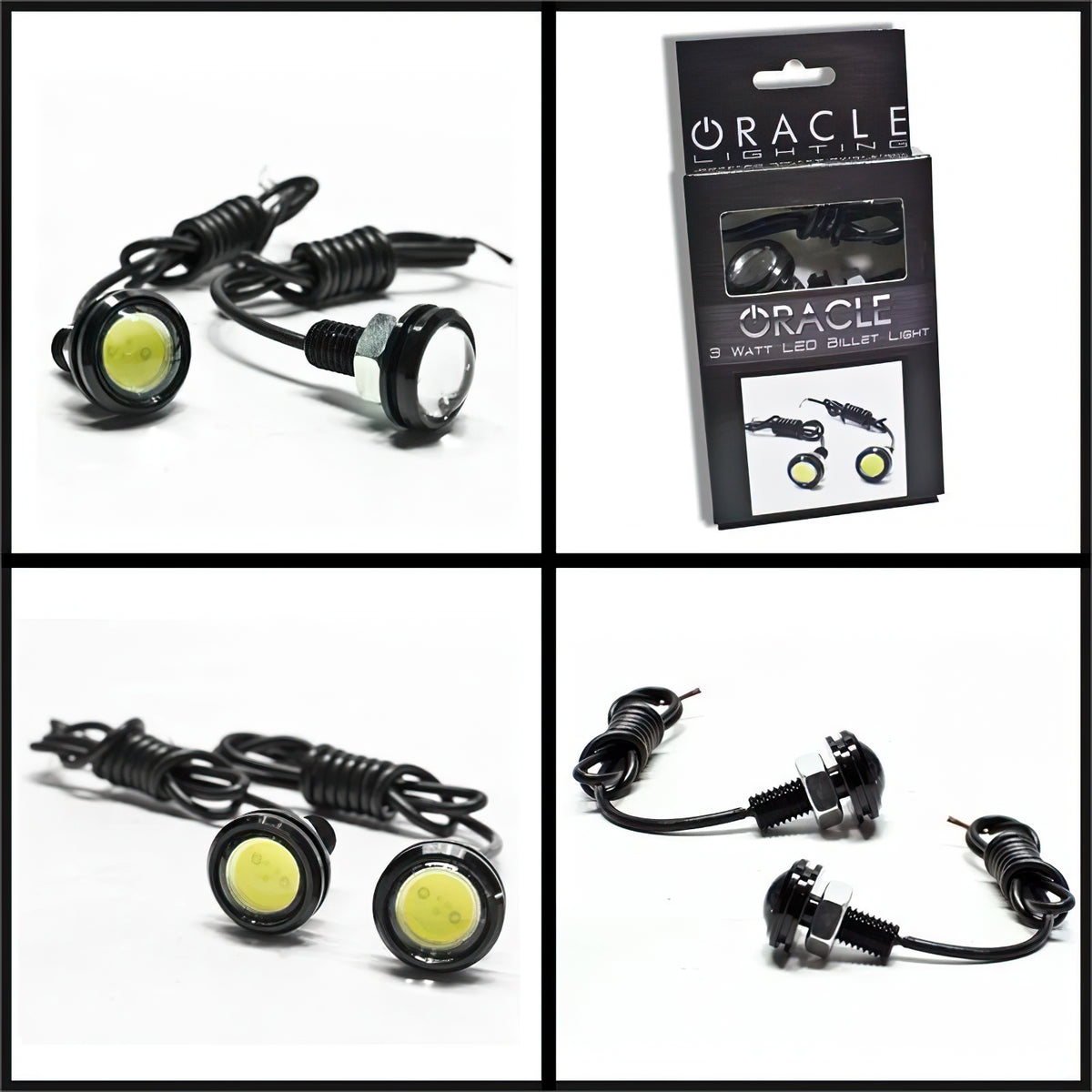 White billet aluminum daytime running light with mounting hardware from Oracle Lighting part number 5410-001