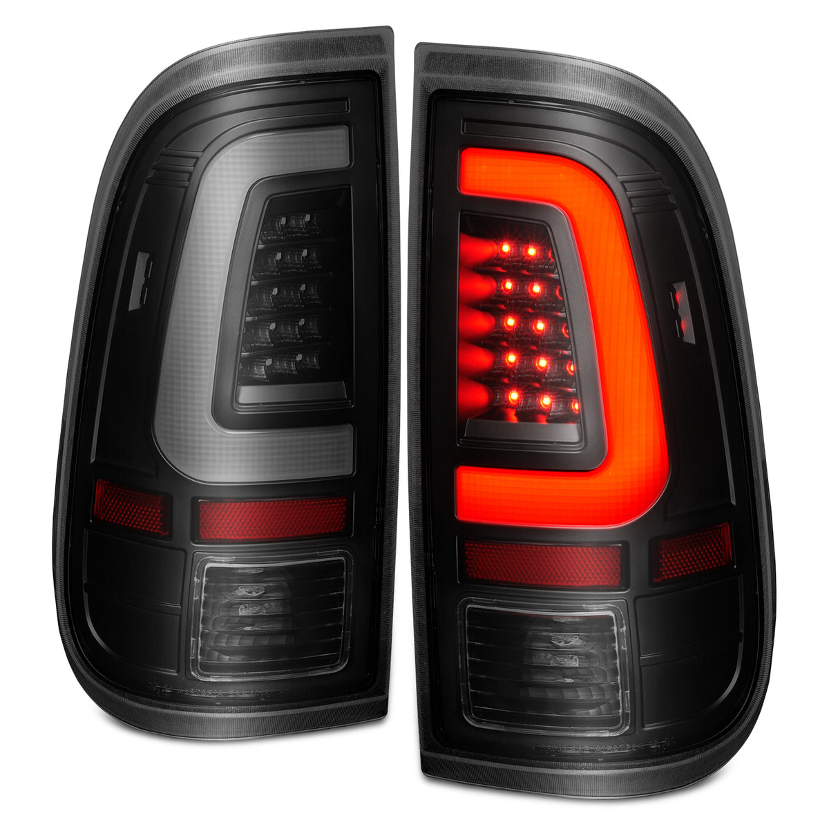 Black plastic tail light set from ANZO USA part number 311379