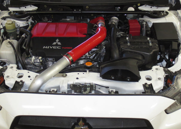 Black silicone intercooler hose kit with mounting hardware from HPS Performance part number 57-1228-BLK