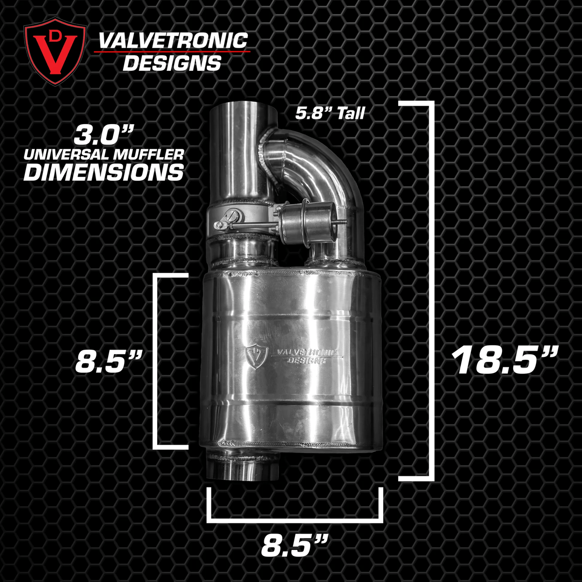 Exhaust Muffler from Valvetronic Designs part number UVM.76MM.X1