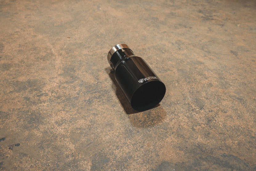 Black stainless steel exhaust tail pipe tip from Valvetronic Designs part number VTD.TIP.SW.30.35.BLK