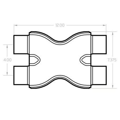 Uncoated stainless steel exhaust x pipe from MagnaFlow Exhaust Products part number 10791