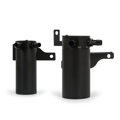 Black anodized engine oil catch can kit from Mishimoto part number MMBCC-F35T-11SBE