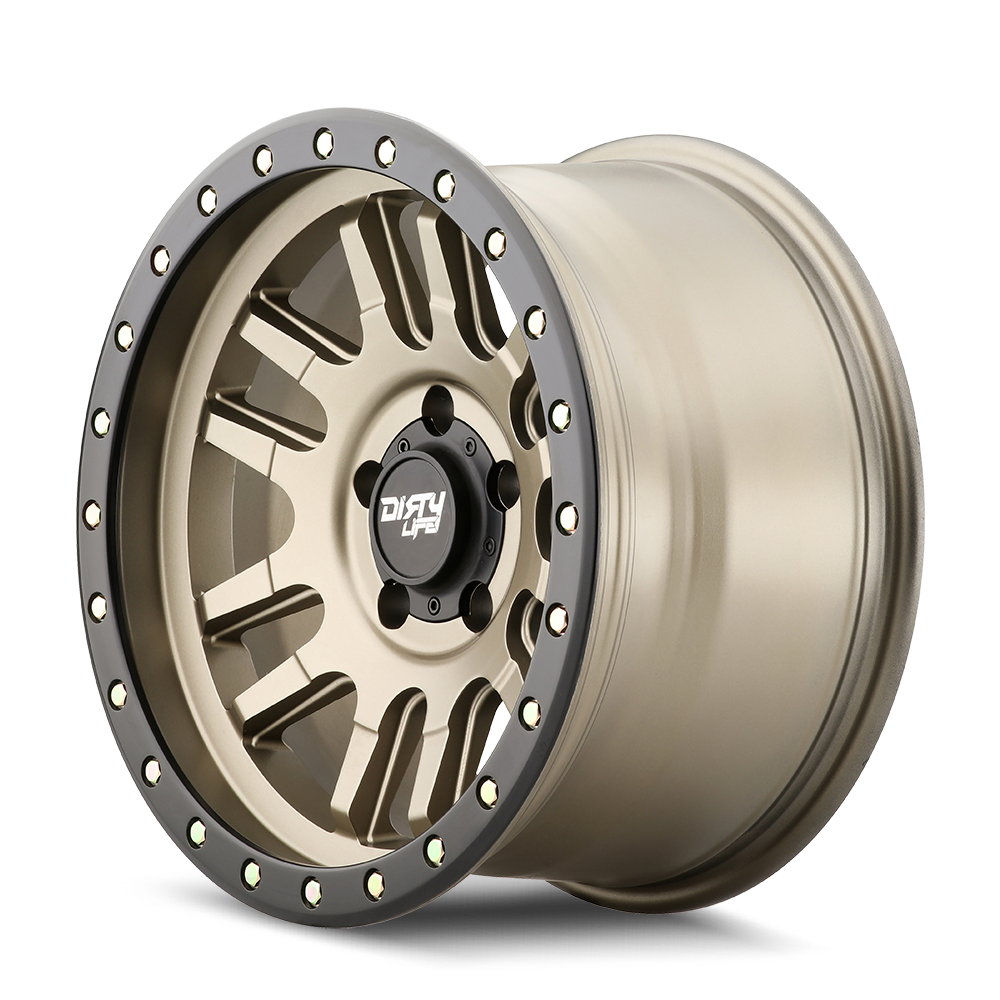 Gold satin gold alluminum wheel 17 diameter from DIRTY LIFE part number 9309-7983MGD12