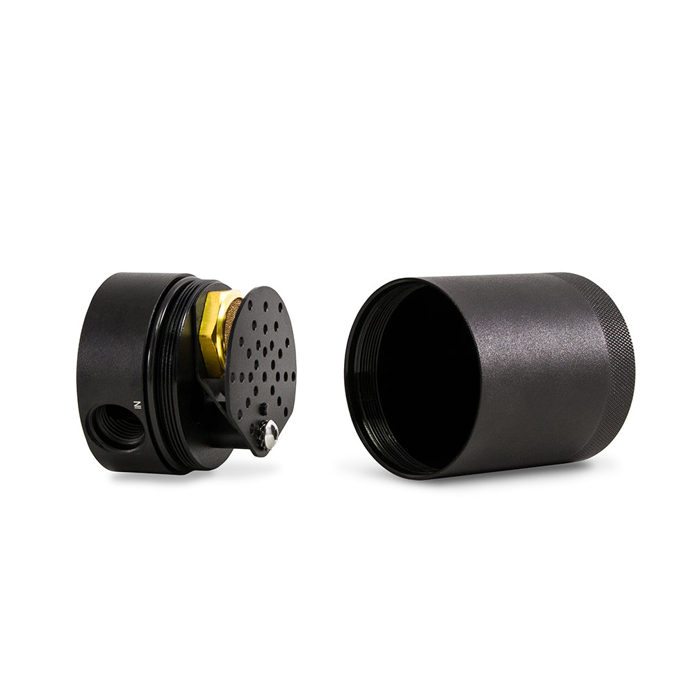 Black anodized engine oil catch can kit from Mishimoto part number MMBCC-BR27-21P