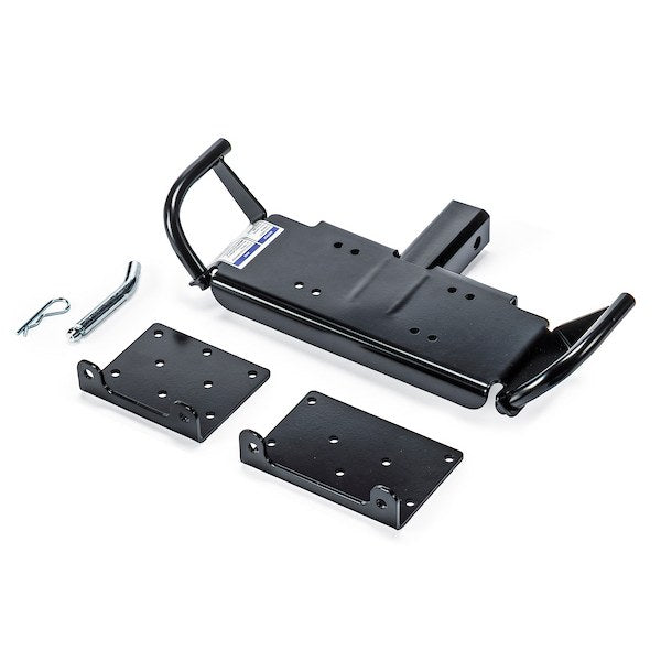 Black powder coated steel winch cradle from Warn part number 111868