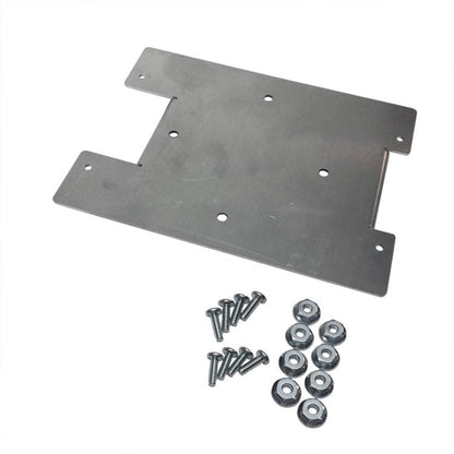 Bare aluminum switch mounting panel with mounting hardware from Oracle Lighting part number 2010